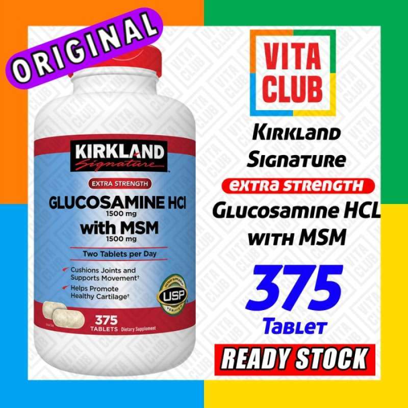Promo Kirkland Signature Glucosamine Hcl With Msm 1500mg 375 Tablet