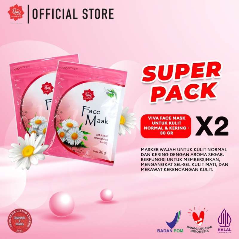 Promo [Super Pack !!!] Viva Face Mask Untuk Kulit Normal dan Kering 30