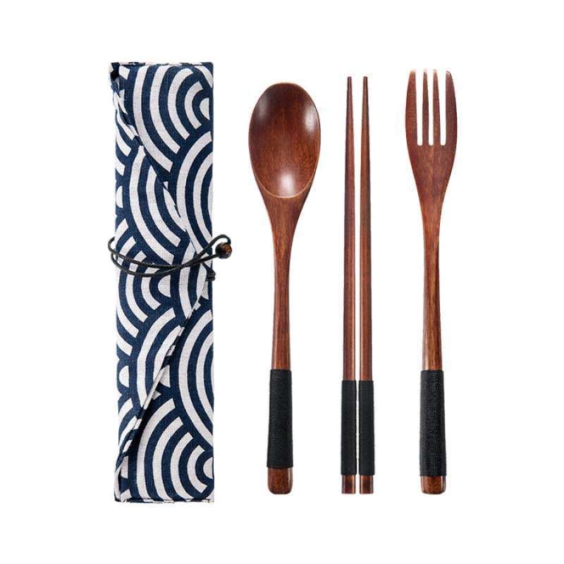 Promo Greater Good Reusable Wooden Cutlery Set Navy Diskon 23 di