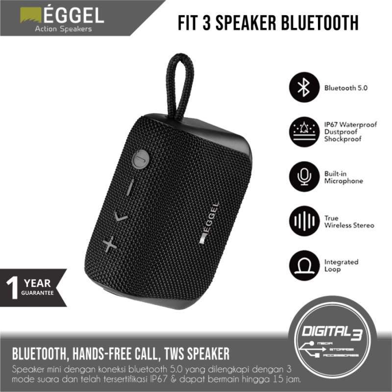 EGGEL Fit 3 Mini Bluetooth Wireless Speaker, Waterproof IP67, with TWS for True Stereo, and 3 EQ Modes. Perfect for Outdoor Adventures