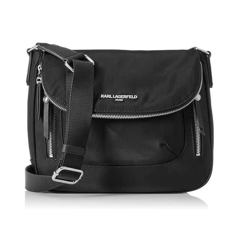 Promo Karl Lagerfeld Paris Cara Nylon Messenger Bag Black Diskon 30 Di