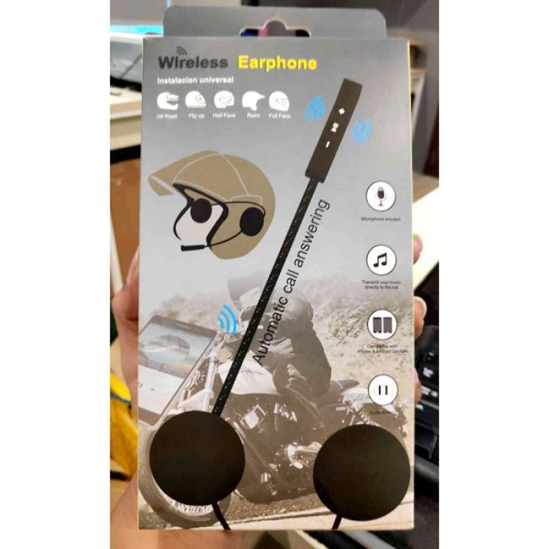 Promo Termurah Headset Bluetooth Helm Motor Wireless Handsfree Mic Terbaik Diskon