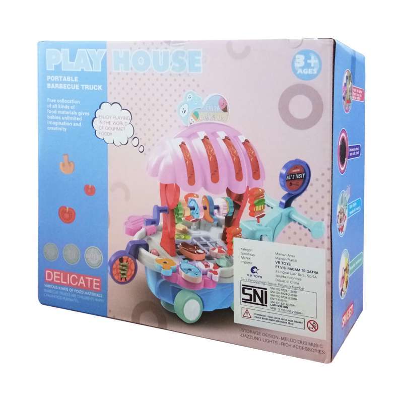 Promo Play House Portable Bbq House Bbq Trolly B/o Mainan