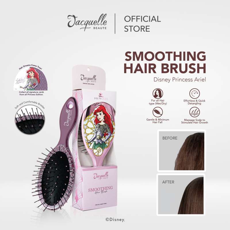 Promo Jacquelle Smoothing Hair Brush Disney Princess Ariel, Aurora
