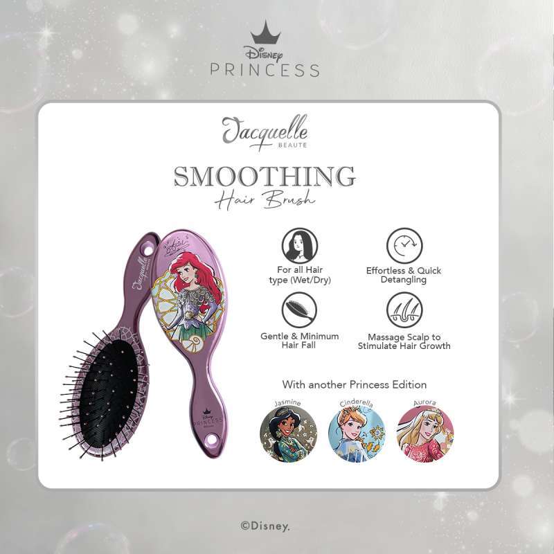 Promo Jacquelle Smoothing Hair Brush Disney Princess Ariel, Aurora