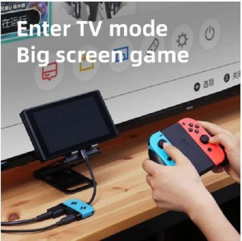Mini Dock TV Hagibis Pour Nintendo Switch, Station Charge HDMI USB-C, Bleu