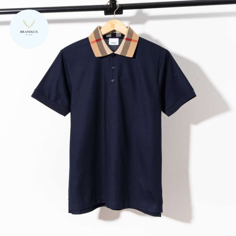 Burberry check collar polo mens clearance