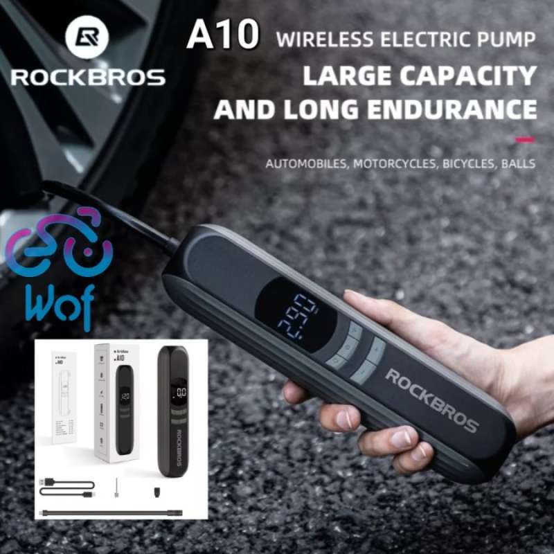 Pompa Aria Elettrica Portatile ROCKBROS Per Palline – Ricarica USB-C, 1400mAh, 5 Modalità