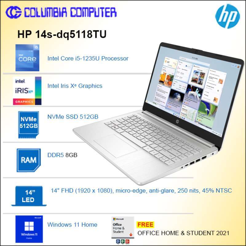 Jual Hp 14s-dq5118tu I5-1235u 8gb 512gb 14fhd Win11+ohs Di Seller ...