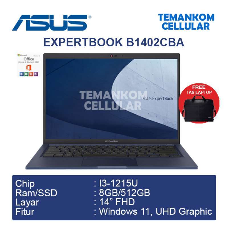 Jual Laptop Asus Expertbook B1402cba Core I3-1215u 8gb 512gb Baru