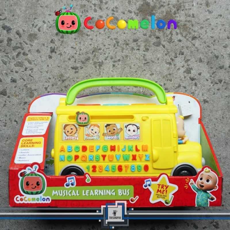Promo Cocomelon Musical Learning Bus Yellow School Bus Alphabet Mainan ...