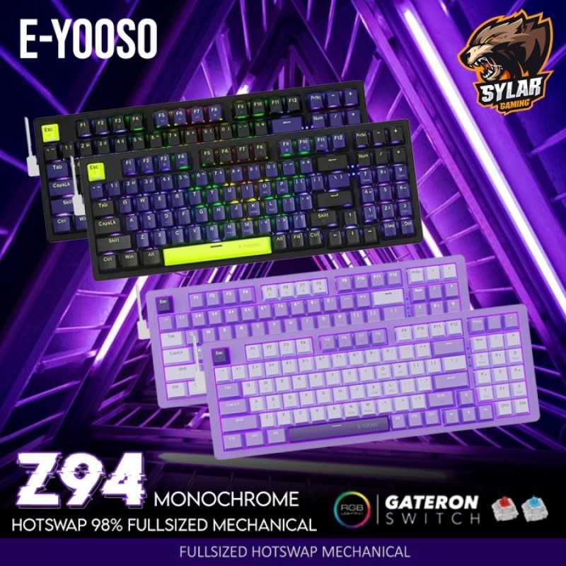 Promo E-yooso Z94 / Z-94 98% Monochrome Hotswap Mechanical Gaming ...