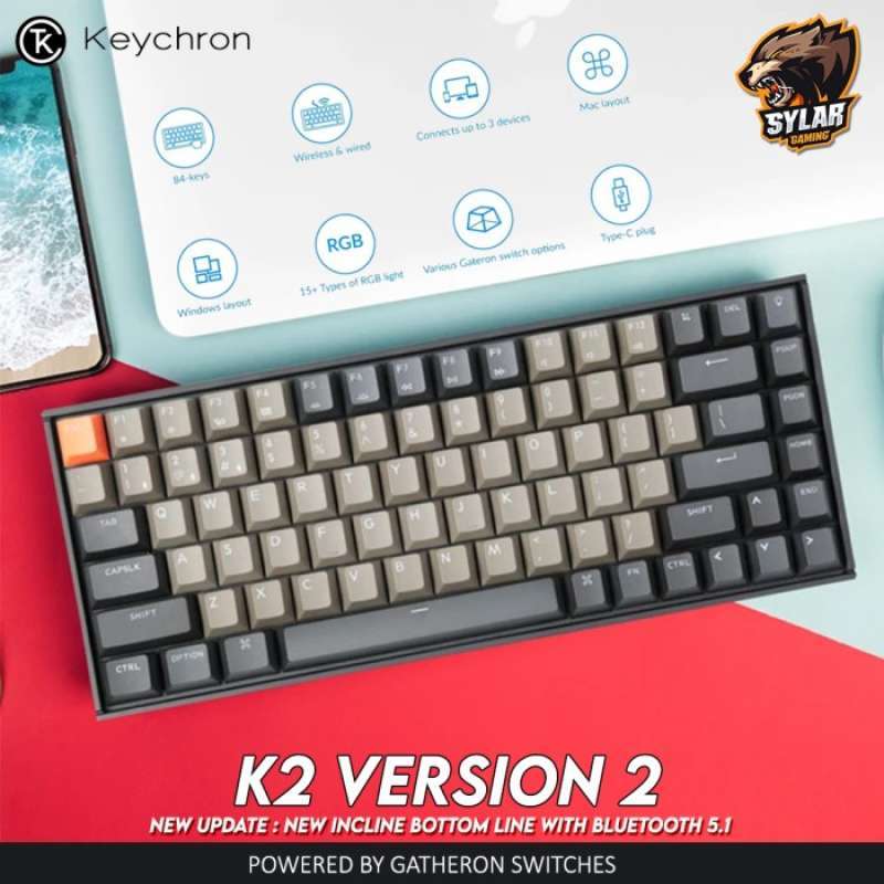 Promo Keychron K2 Bluetooth Wireless Mechanical Keyboard Diskon 23% Di ...