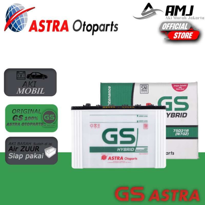 Promo Aki Mobil Ford Ranger Gs Hybrid N70z Astra (aki Basah) 12v / 75