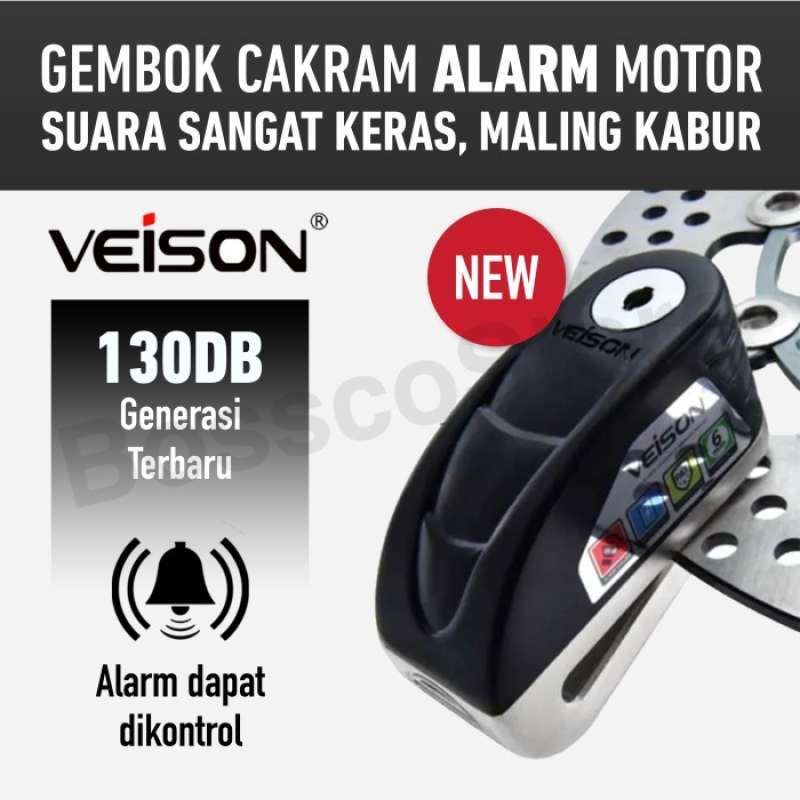 Promo Veison Dx19 Gembok Cakram Alarm Kunci Rem Sepeda Motor Discbrake ...