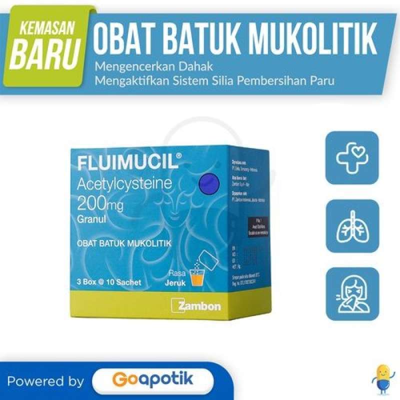 Promo Fluimucil 200 Mg Serbuk Box 30 Sachet / Obat Batuk Pengencer
