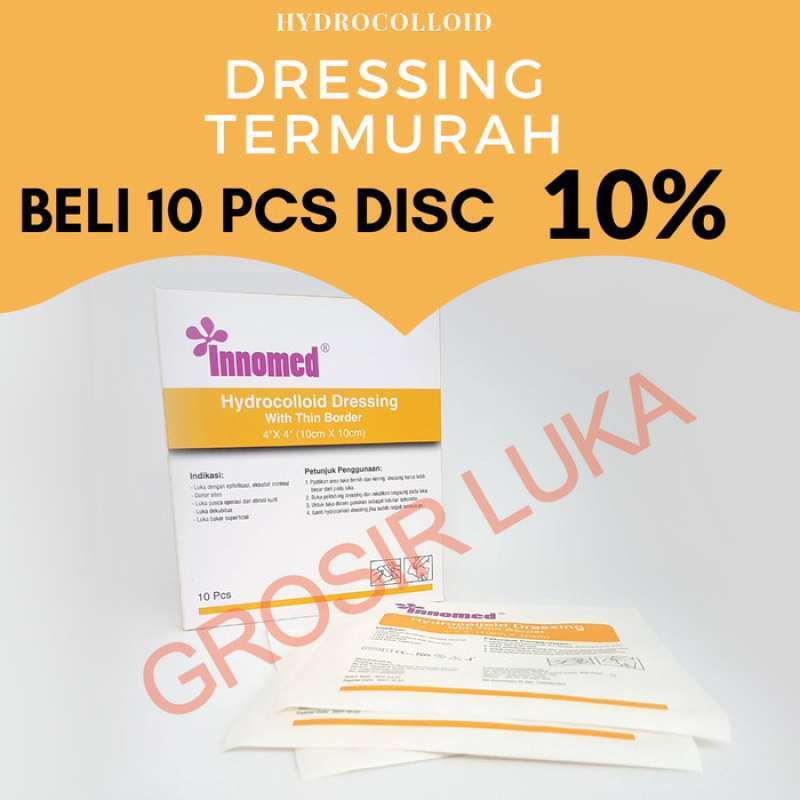 Promo Innomed Hydrocolloid Dressing With Thin Border (10 Cm X 10 Cm