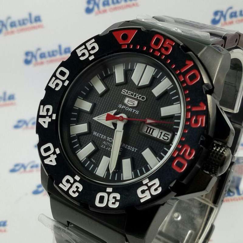 Jual Seiko Sports Snzf53k1 Automatic Black Monster Jam Tangan