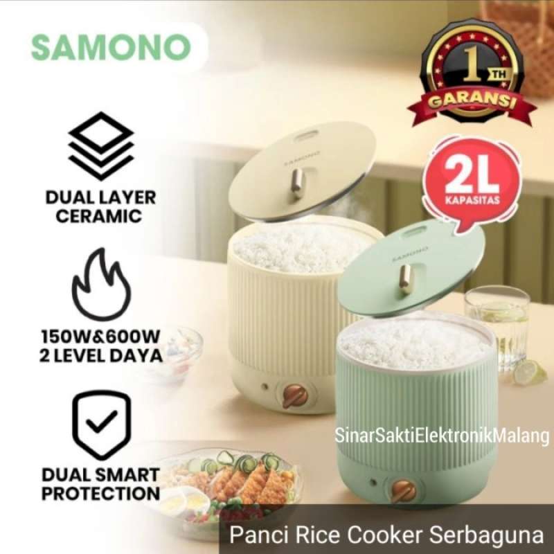Jual Samono Rice Cooker Serbaguna Panci Listrik Slow Cooker Keramik 2