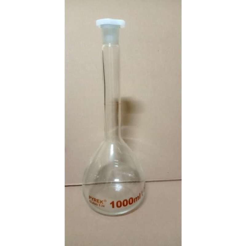 Promo Labu Ukur / Volumetric Flask 1000 Ml / 1 Liter Pyrex Diskon 33