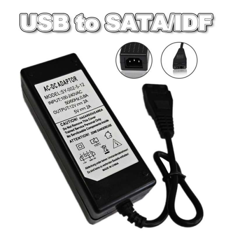 Jual Adapter Power Supply Eksternal 12v / 5v 2a Usb Ke Ide + Sata Untuk ...
