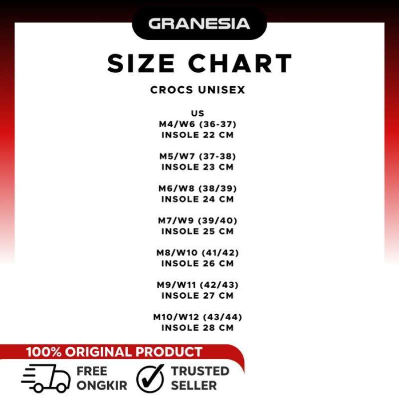 Conversion Chart M9 Size In Crocs Shoe Size Crocs 42 Size Us M10
