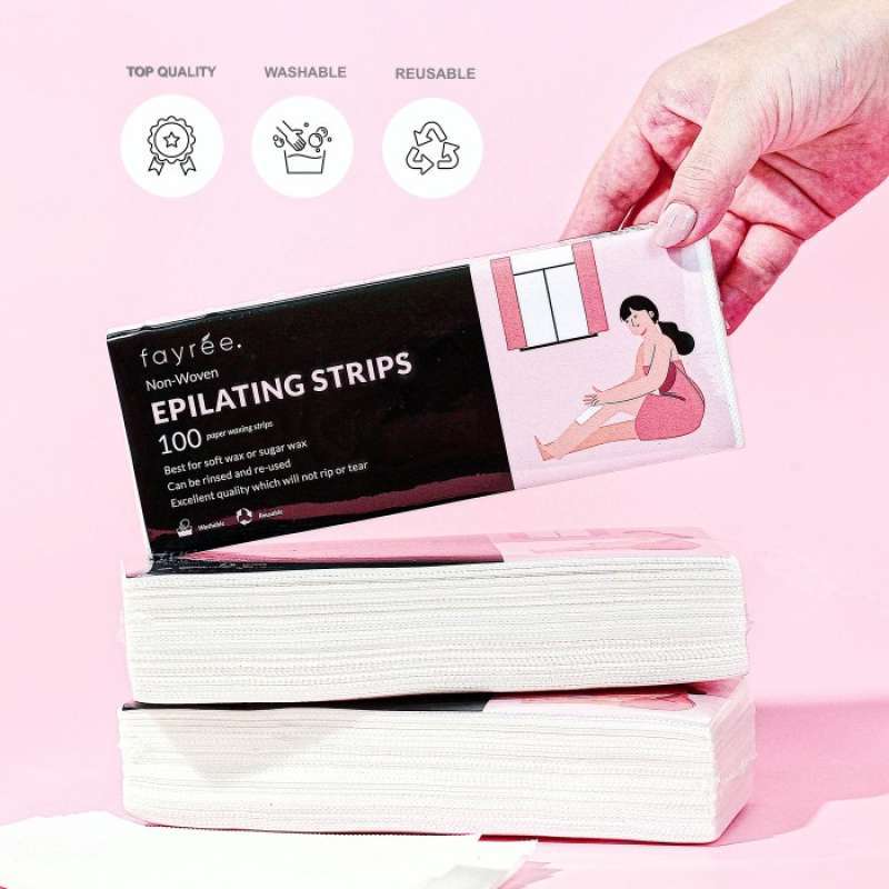 Jual (isi 100 Lembar) Kertas Waxing 2 Sisi / Fayree Waxing Strip / Kain