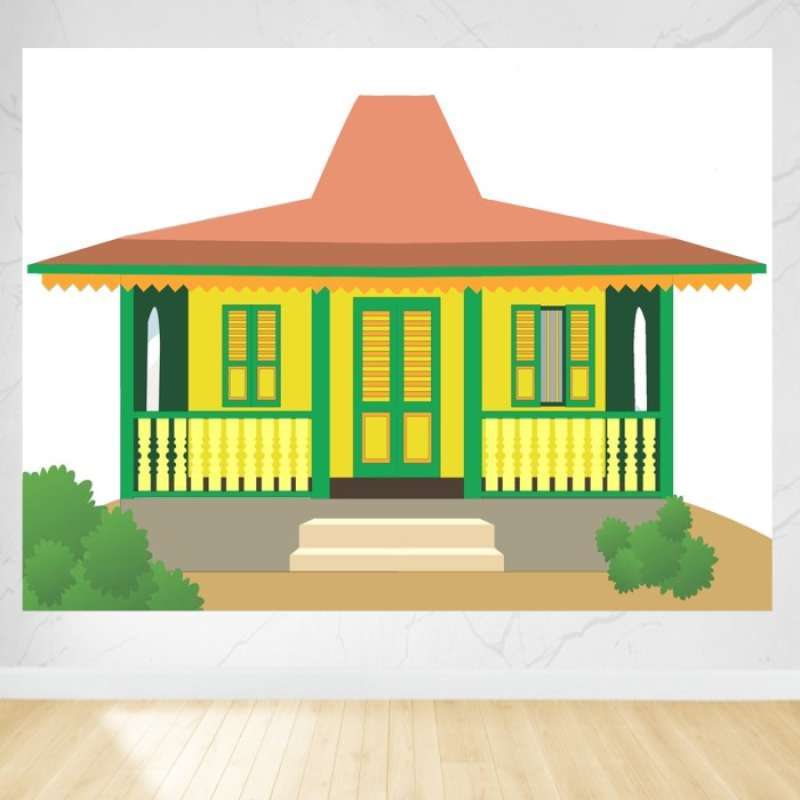 Jual Banner Flexi Birthday / Spanduk Backdrop Rumah Adat Betawi Di