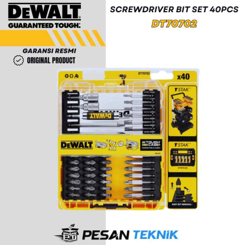 Jual Dewalt Screwdriver Bit Set 40 Pcs / Mata Obeng Set Dt70702 Dt ...