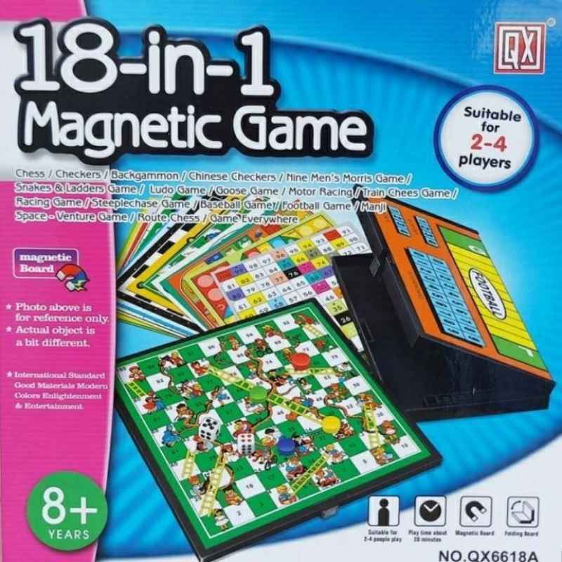 Board Game Family Game 18 in Magnetic Game Catur Ludo Ular Tangga