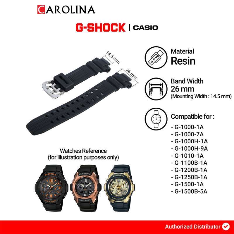 Tali Strap G-Shock G-1000 G-1010 G-1100 G-1200 G-1250 G-1500 26mm  Black Resin 10287236