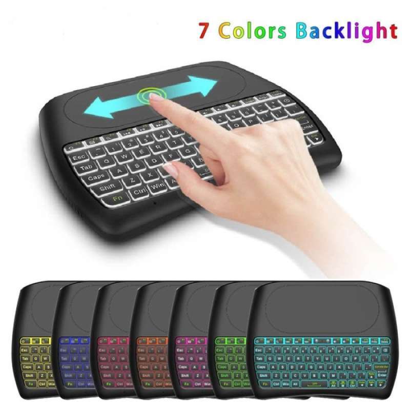 Jual D8 Mini Wireless Keyboard Touchpad 7 Warna 2.4ghz Wireless Di ...