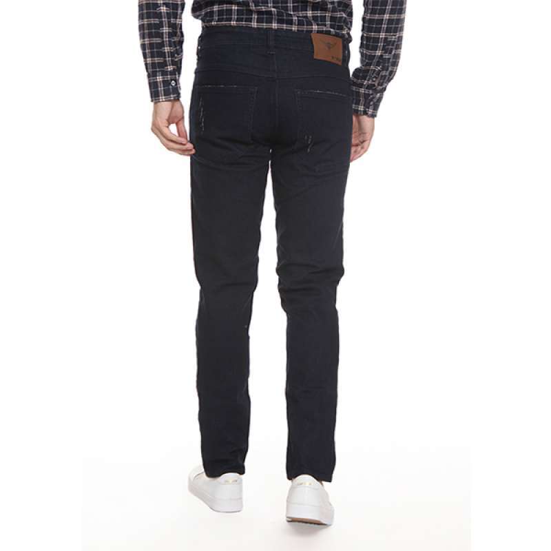 2nd Red Ripped Jeans Celana Panjang Pria Slim Fit Katun Denim Stretch  Eternity Hitam 131902