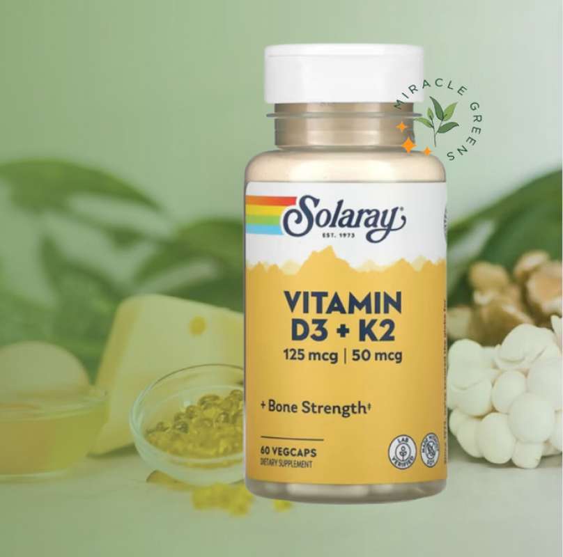 Promo Solaray Vitamin D3 5000iu K2 Mk7 50 Mcg 60 Vegcaps Vitamin D3 ...
