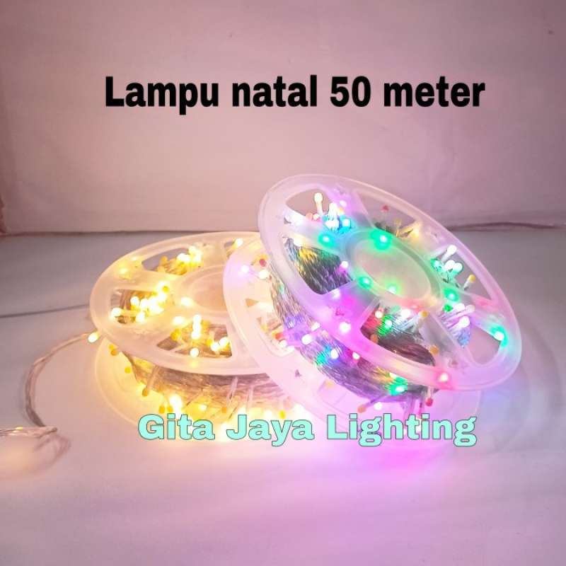Promo Lampu Natal 50 Meter Outdoor Dekorasi Pohon 220 Volt Hias Terbaru