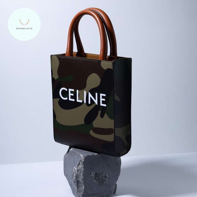 Jual Celine Mini Vertical Camouflage Cabas In Khaki Multicolor