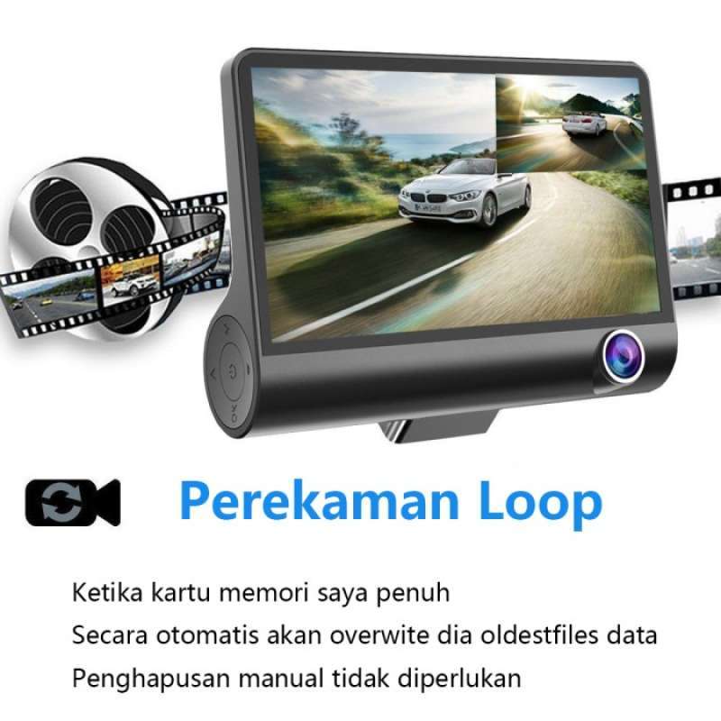Promo Promo- Acroder Dash Cam 4.0 Inch 3 Kamera 1080 Hd 140 Lensa Sudut ...