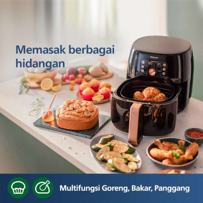Promo Air Fryer Xxl Smart Sensing - Hd9860/90 Kapasitas 1.4kg / 7.3l