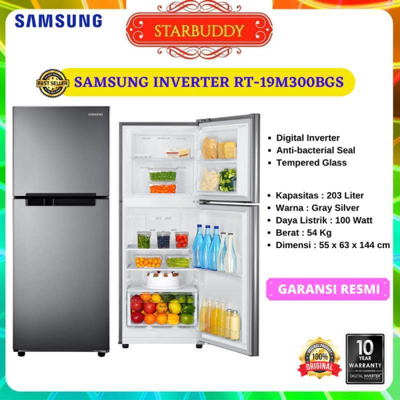 Promo Samsung Rt19m300bgs-se Kulkas 2 Pintu - Smart Inverter Diskon 23%