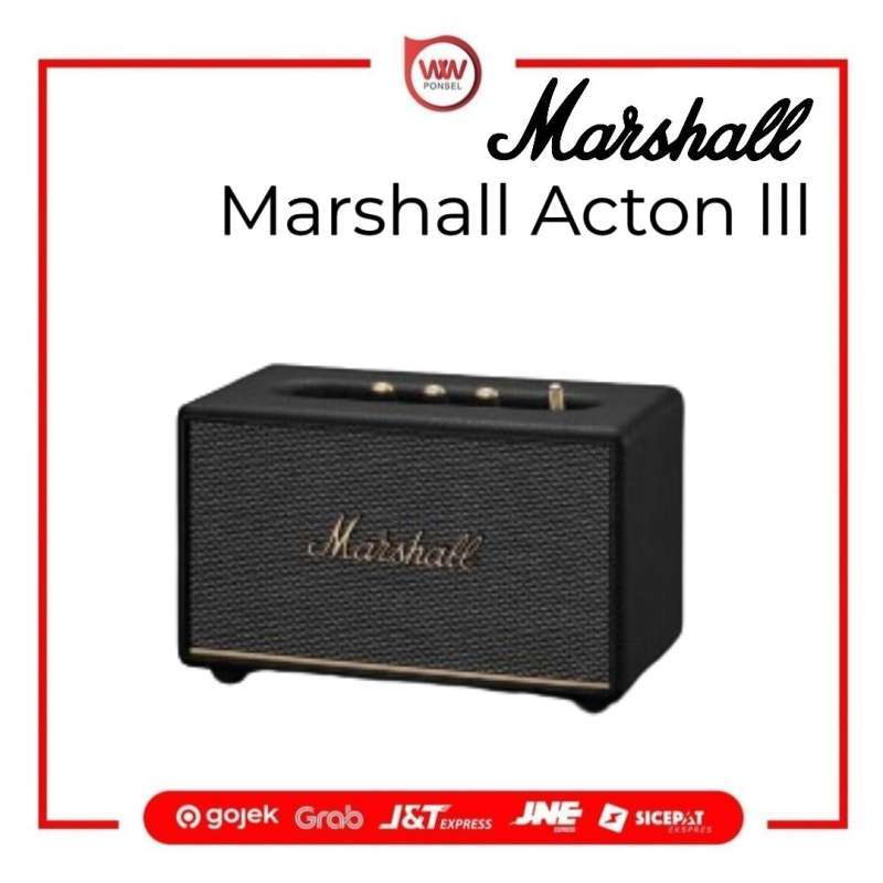 Marshall Acton III Portable Bluetooth Speaker with 3.5 mm Input, Solid Sound Quality, and Made from 70% Recycled Materials, Perfect for iOS and Android Users