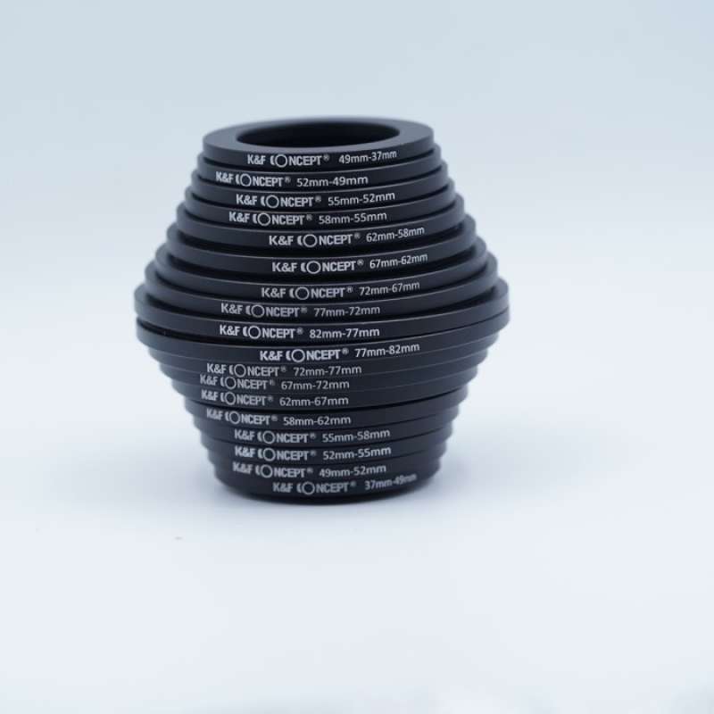 K&F 18 Pieces Filter Ring Adapter Set  SKU.0629   Includes 9pcs Step Up Ring Set + 9pcs Step Up Ring Set 9pcs Step Down Ring Set) I.87104226