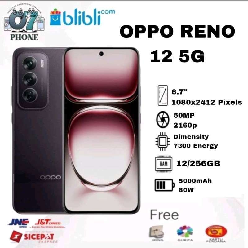 OPPO RENO 12 5G RAM 12/256GB SMARTPHONE GARANSI RESMI INDONESIA