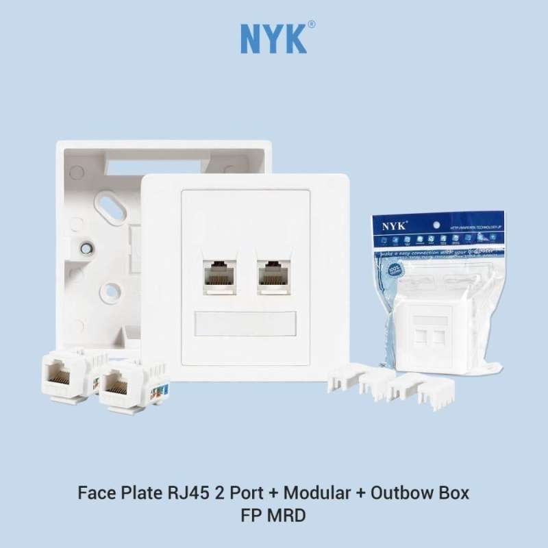 Jual Face Plate Rj45 Lan Nyk + Modular + Outbow Box - Fp Mrd Di Seller ...