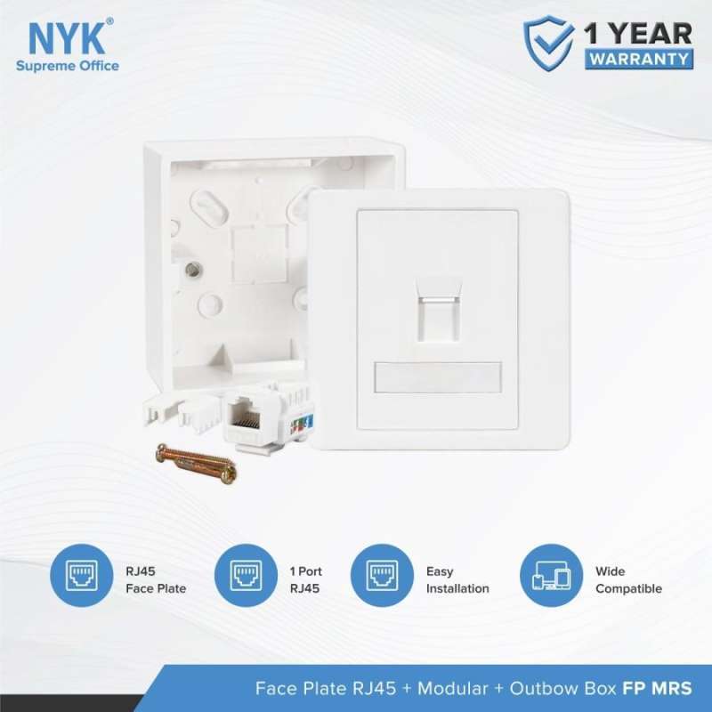 Jual Face Plate Rj45 Lan Nyk + Modular + Outbow Box - Fp Mrd Di Seller ...