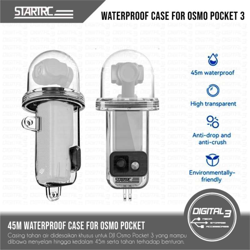 STARTRC Waterproof Dive Case Housing 45m for Osmo Pocket Casing Tahan Air  Anti-Fog Diving Snorkeling Menyelam ST-1136906