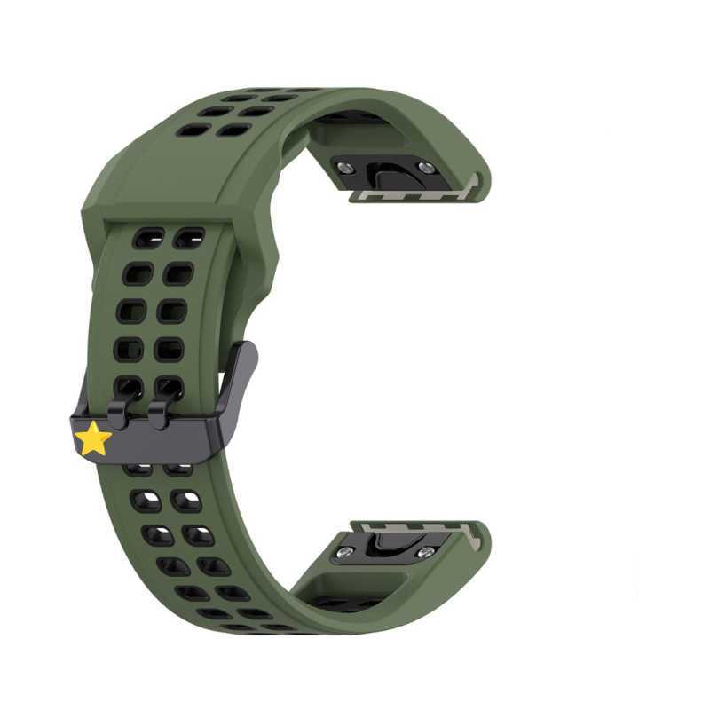 Tali Jam SILICONE DUAL COLOR Garmin Fenix 47MM PRO PLUS 965 955  INSTINCT APPROACH S60 S62 QUATIX QUICK FIT 22MM Strap Band