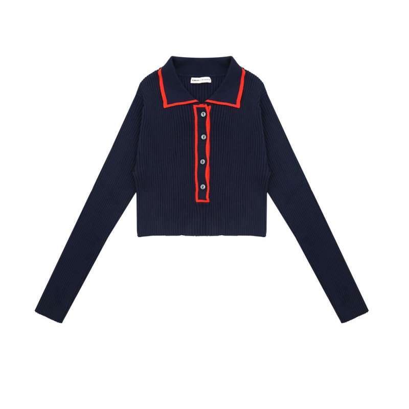 Greenlight Women's Crop Knitwear Long Sleeve Cotton Elastane Yumiko CG021124