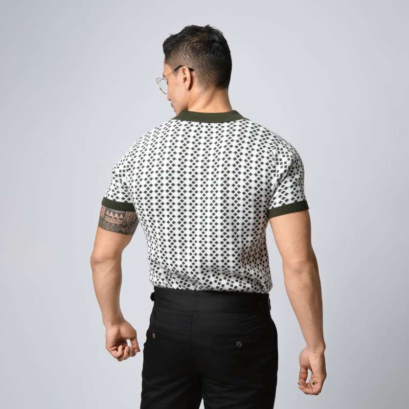 VENGOZ Polo Shirt Premium Rajut Pria Luxury Mens Polo Shirts Diamond  Emerald Green Knitted