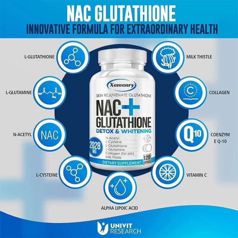 xemenry glutathione Jual Xemenry-NAC+Glutathione-Skin, Imunitas, Pemutih-30/60/120 Kapsul main image 1