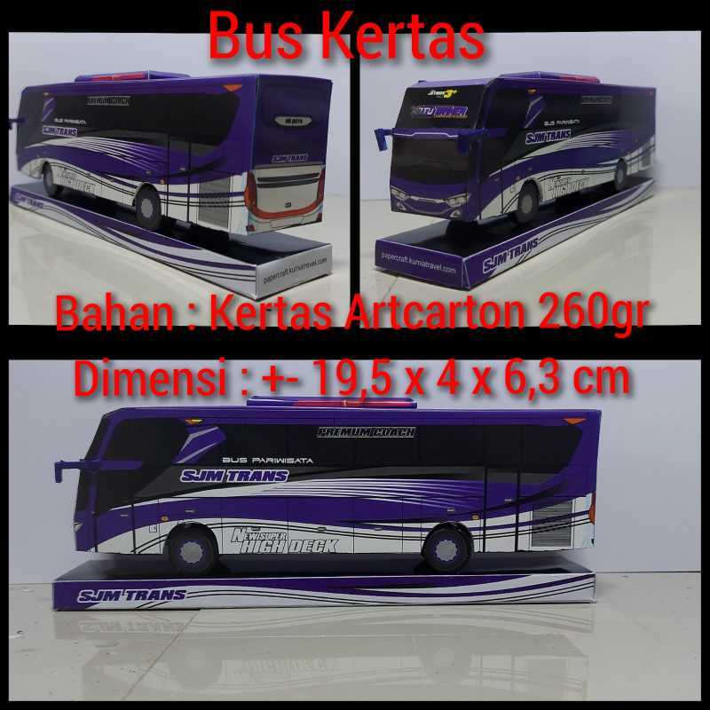 Jual Miniatur Bus Sjm Trans Ratu Maher Papercraft Kurniatravel ...